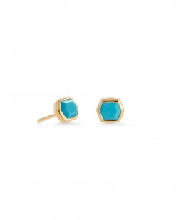 Kendra Scott Davie 18k Gold Vermeil Stud Earrings In Turquoise