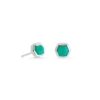 Kendra Scott Davie Sterling Silver Stud Earrings In Chrysoprase