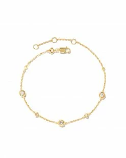 Kendra Scott Davie 18k Gold Vermeil Trio Delicate Bracelet In White Sapphire
