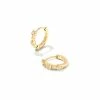 Kendra Scott Davie 18k Gold Vermeil Trio Huggie Earrings In White Sapphire