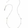 Kendra Scott Davie Sterling Silver Trio Strand Necklace In White Sapphire