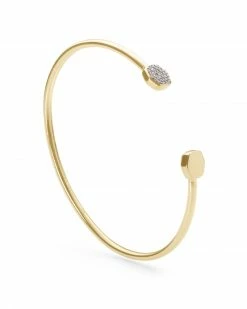 Kendra Scott Davis 18k Gold Vermeil Cuff Bracelet In White Diamond -Demi-Fine Jewelry Shop kendra scott davis bracelet gold white diamond 01 lg