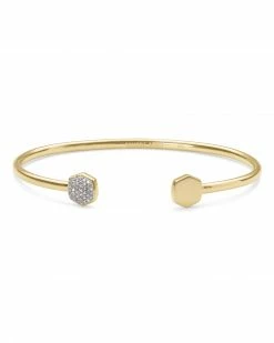 Kendra Scott Davis 18k Gold Vermeil Cuff Bracelet In White Diamond -Demi-Fine Jewelry Shop kendra scott davis bracelet gold white diamond 02 lg