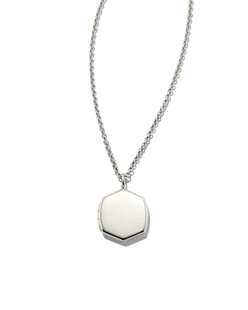 Kendra Scott Davis Locket Charm Necklace In Sterling Silver 1 Kendra Scott Davis Locket Charm Necklace In Sterling Silver
