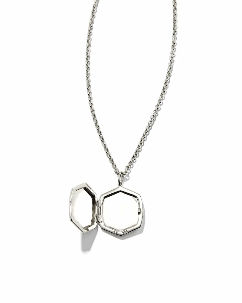 Kendra Scott Davis Locket Charm Necklace In Sterling Silver 2 Kendra Scott Davis Locket Charm Necklace In Sterling Silver - Image 2