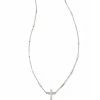 Kendra Scott Delicate Cross Pendant Necklace In 14k White Gold