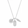 Kendra Scott Dira Silver Convertible Coin Charm Necklace In Slate Cats Eye Glass
