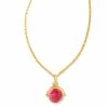 Kendra Scott Dira Gold Reversible Pendant Necklace In Iridescent Orchid Illusion