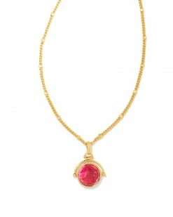 Kendra Scott Dira Gold Reversible Pendant Necklace In Iridescent Orchid Illusion