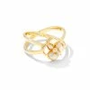 Kendra Scott Dira Stone Gold Double Band Ring In Ivory Mix