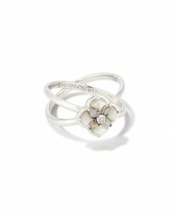 Kendra Scott Dira Stone Silver Double Band Ring In Ivory Mix