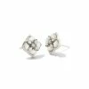 Kendra Scott Dira Stone Silver Stud Earrings In Ivory Mix
