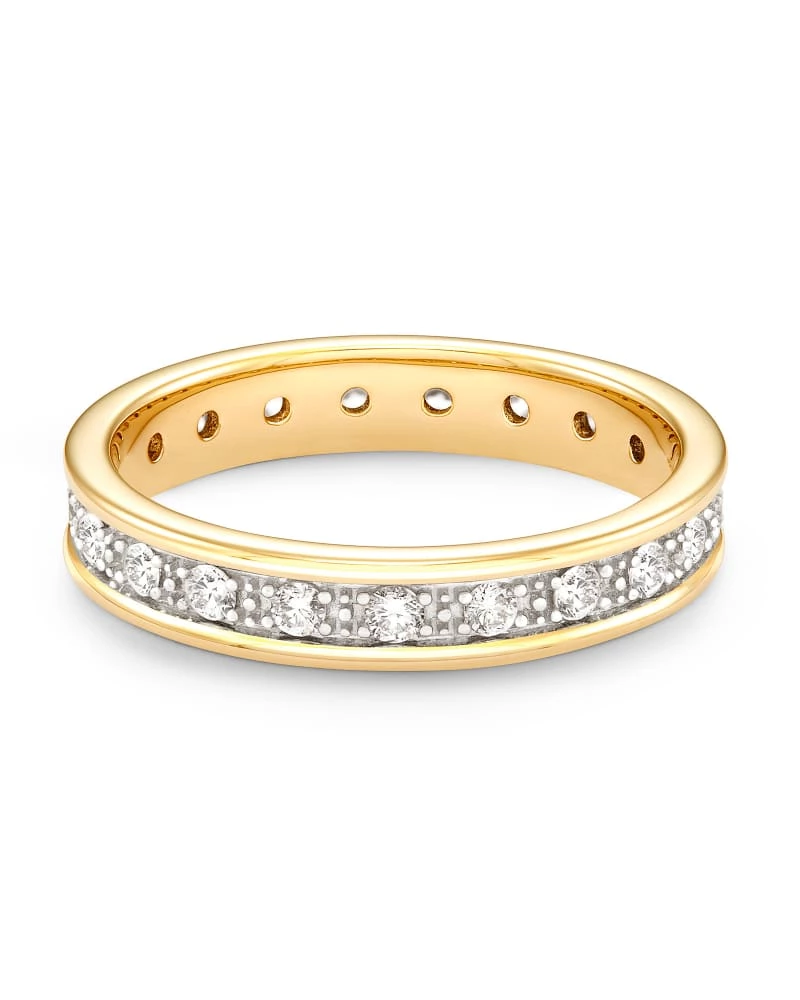 Kendra Scott Drew 14k Yellow Gold Band Ring In White Diamond 1 Kendra Scott Drew 14k Yellow Gold Band Ring In White Diamond