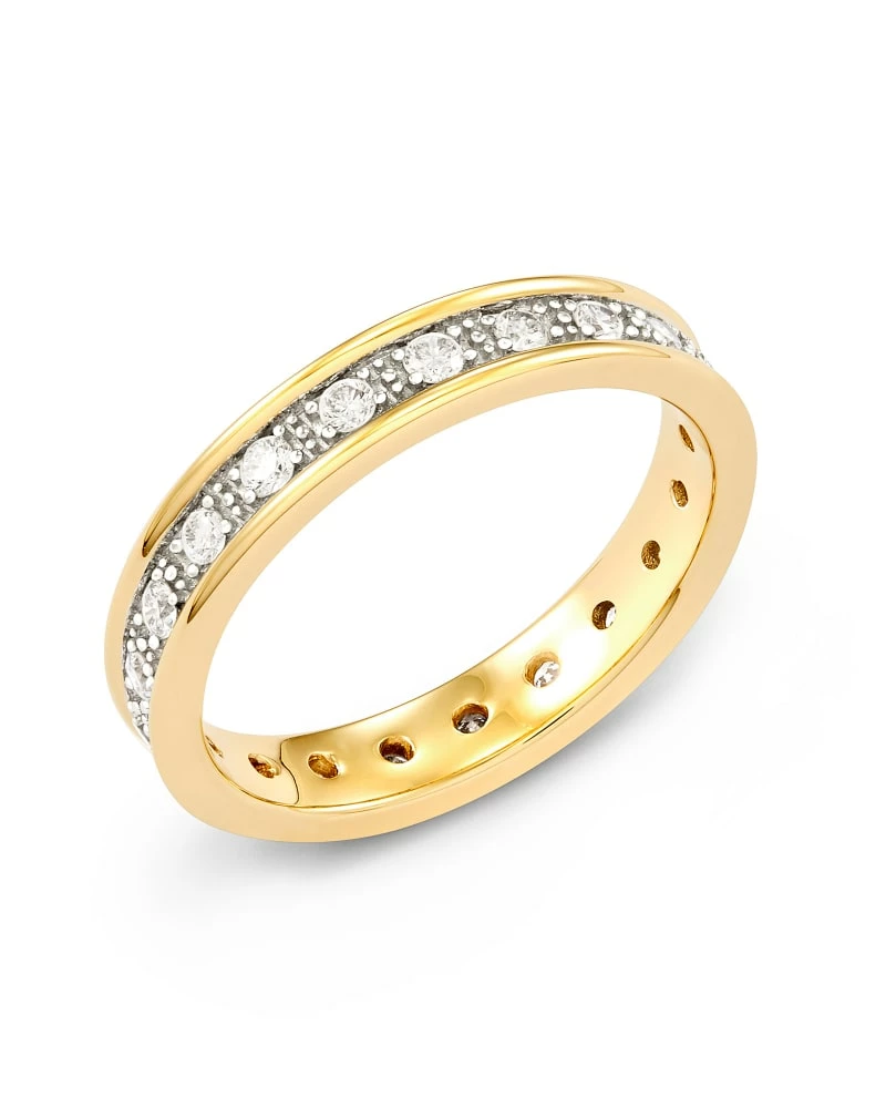 Kendra Scott Drew 14k Yellow Gold Band Ring In White Diamond 3 Kendra Scott Drew 14k Yellow Gold Band Ring In White Diamond - Image 3
