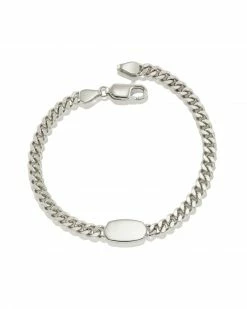 Kendra Scott Elaina Curb Chain Bracelet In Sterling Silver