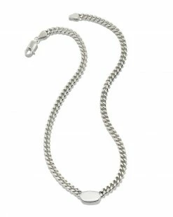Kendra Scott Elisa Curb Chain Necklace In Sterling Silver