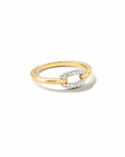 Kendra Scott Elisa 14k Yellow Gold Interlocking Band Ring In White Diamond