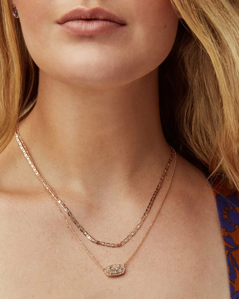 Kendra Scott Elisa Rose Gold Multi Strand Necklace In Rose Gold Drusy 2 Kendra Scott Elisa Rose Gold Multi Strand Necklace In Rose Gold Drusy - Image 2