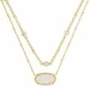 Kendra Scott Elisa Gold Multi Strand Necklace In Iridescent Drusy