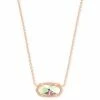 Kendra Scott Elisa Rose Gold Pendant Necklace In Dichroic Glass