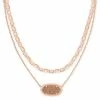 Kendra Scott Elisa Rose Gold Multi Strand Necklace In Rose Gold Drusy