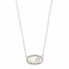 Kendra Scott Elisa Sterling Silver Pendant Necklace In Ivory Mother-of-Pearl