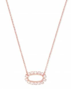 Kendra Scott Elisa Open Frame Crystal Pendant In Rose Gold