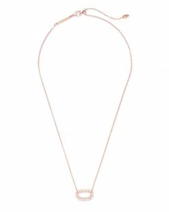 Kendra Scott Elisa Open Frame Crystal Pendant In Rose Gold -Demi-Fine Jewelry Shop kendra scott elisa open frame cz necklace rose gold white cz 01 lg