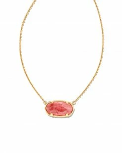 Kendra Scott Elisa 18k Gold Vermeil Pendant Necklace In Pink Rhodochrosite