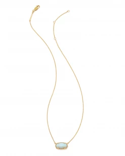 Kendra Scott Elisa 18k Gold Vermeil Pendant Necklace In White Sterling Opal -Demi-Fine Jewelry Shop kendra scott elisa pendant necklace 18k yellow gold vermeil white sterling opal 01