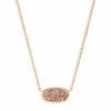 Kendra Scott Elisa Rose Gold Pendant Necklace In Rose Gold Drusy