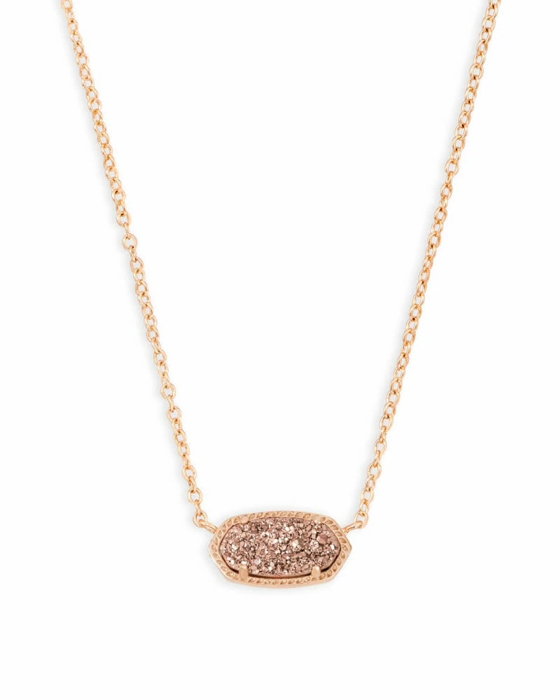 Kendra Scott Elisa Rose Gold Pendant Necklace In Rose Gold Drusy 1 Kendra Scott Elisa Rose Gold Pendant Necklace In Rose Gold Drusy