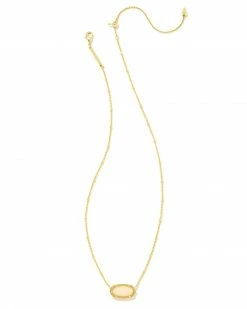 Kendra Scott Elisa Gold Satellite Short Pendant Necklace In Yellow Kyocera Opal -Demi-Fine Jewelry Shop kendra scott elisa satellite short pendant necklace gold yellow kyocera opal 00