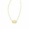 Kendra Scott Elisa Gold Satellite Short Pendant Necklace In Yellow Kyocera Opal