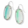 Kendra Scott Elle Silver Drop Earrings In Dichroic Glass