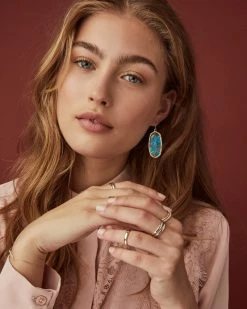 Kendra Scott Elle Gold Drop Earrings In Abalone Shell -Demi-Fine Jewelry Shop kendra scott elle earring gold bronze veined turquoise magnesite 04 lg