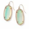 Kendra Scott Elle Rose Gold Drop Earrings In Dichroic Glass