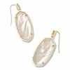 Kendra Scott Elle Gold Enamel Framed Drop Earrings In Ivory Mix