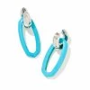 Kendra Scott Elle Silver Convertible Link Earrings In Turquoise Magnesite