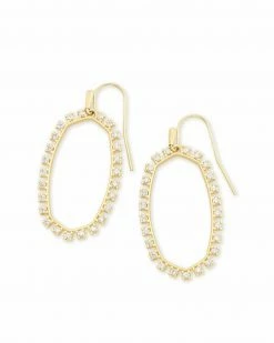 Kendra Scott Elle Open Frame Crystal Drop Earrings In Gold