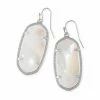 Kendra Scott Elle Silver Drop Earrings In Ivory Mother-Of-Pearl