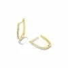 Kendra Scott Ellen Luxe 18k Gold Vermeil Huggie Earrings In White Sapphire