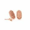 Kendra Scott Ellie Clip On Rose Gold Stud Earrings In Rose Gold Drusy