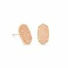 Kendra Scott Ellie Rose Gold Stud Earrings In Sand Drusy