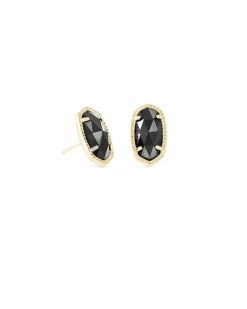 Kendra Scott Ellie Gold Stud Earrings In Black