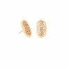 Kendra Scott Ellie Gold Stud Earrings In Rose Gold Filigree Mix