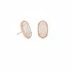 Kendra Scott Ellie Rose Gold Stud Earrings In Iridescent Drusy