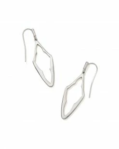 Kendra Scott Elongated Abbie Open Frame Earrings In Silver