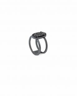 Kendra Scott Elyse Gunmetal Ring In Black Drusy -Demi-Fine Jewelry Shop kendra scott elyse gunmetal band ring in black drusy 01 default lg
