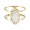 Kendra Scott Elyse 18k Gold Vermeil Double Band Ring In Ivory Mother-of-Pearl